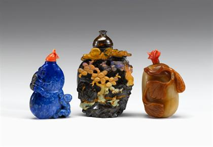 Three Chinese snuff bottles 19th century and later Comprised of