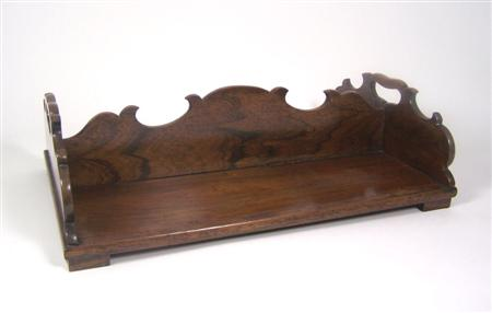 A Regency rosewood book carrier of rectangular form with a