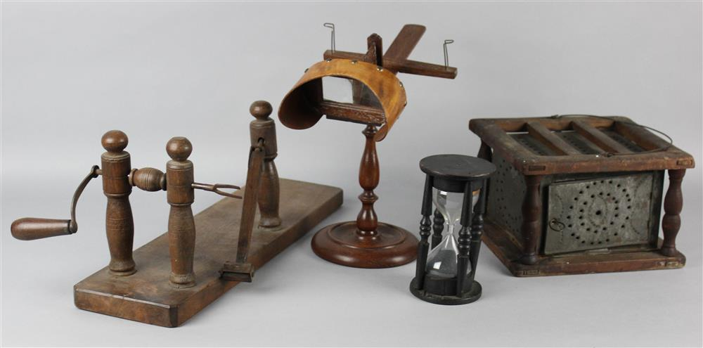 WOOD APPLE PEELER ALONG WITH AN ASSORTMENT OF OTHER TOOLS