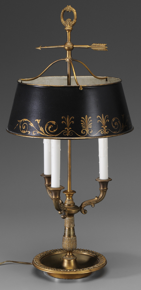 Empire Style Gilt Bronze Bouillotte Lamp modern three arched arms