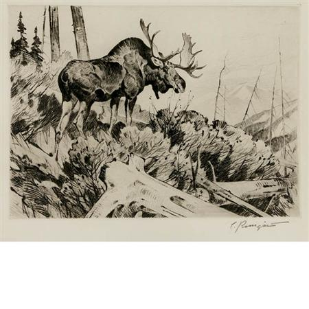 Carl Rungius BROWSING Etching and drypoint Estimate 2 000 3