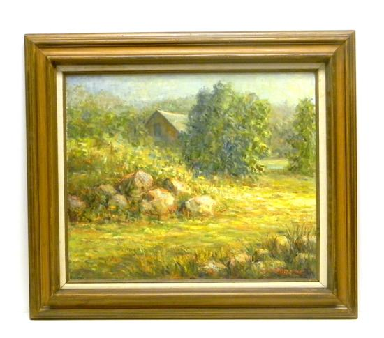 Lois Horton Constantine American c 1961 Old Mystic Farm oil
