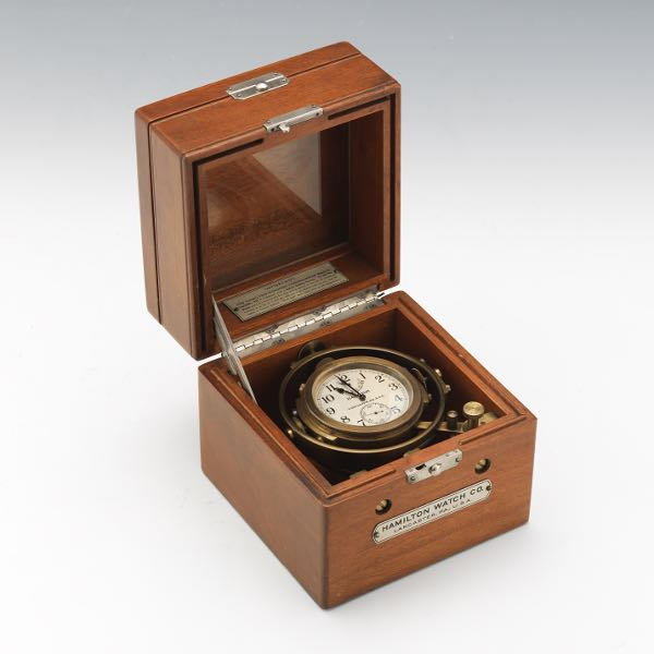 HAMILTON WATCH CO MARITIME CHRONOMETER WATCH MODEL 22 DOUBLE BOXED