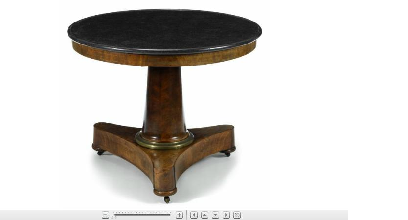 Charles X mahogany marble top gilt bronze mounted gueridon The