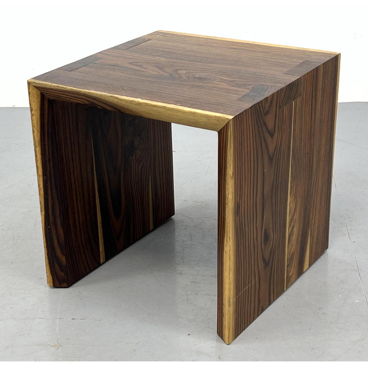 Rosewood Sap Edge Square Cube Side Table Dimensions H 18