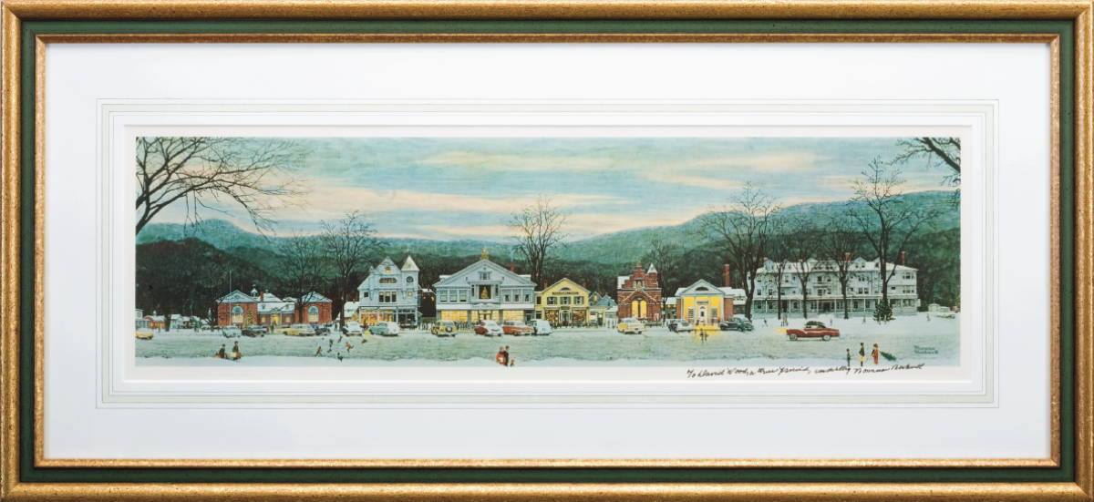 NORMAN ROCKWELL AMERICAN 1894 1978 MAIN STREET STOCKBRIDGE SIGNED AND