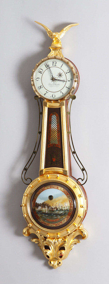 Elmer Stennes Girandole Banjo Clock Mahogany and gilt wood case