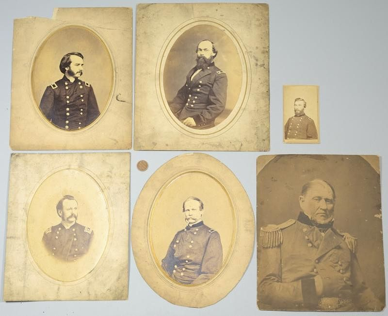 Union Officers CDVs Albumen Prints Autographed Civil War era Union