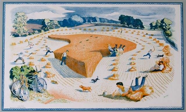 JOHN NORTHCOTE NASH British 1893 1977 Harvesting signed in pencil