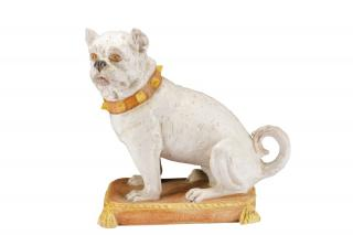 Charming Italian Majolica Ceramic Bulldog Italian 20th century A charming