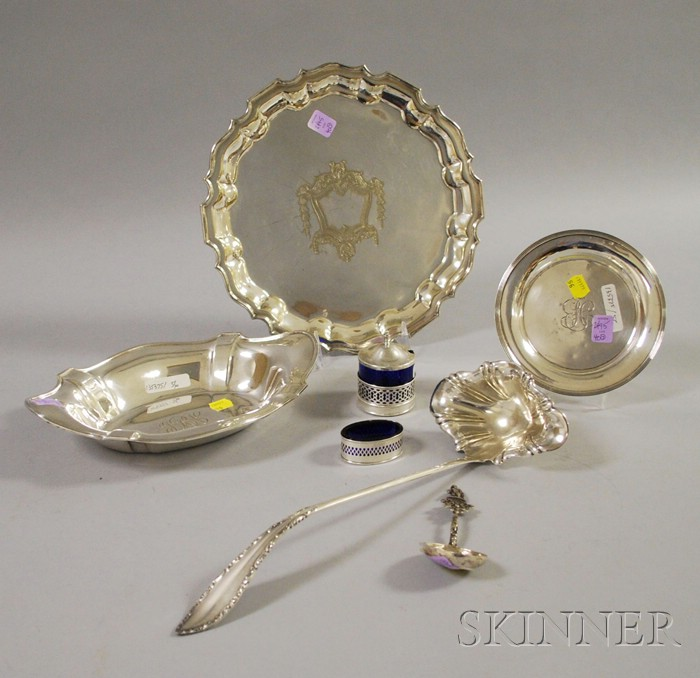 Seven Sterling and Silver Plated Table and Serving Items Gorham