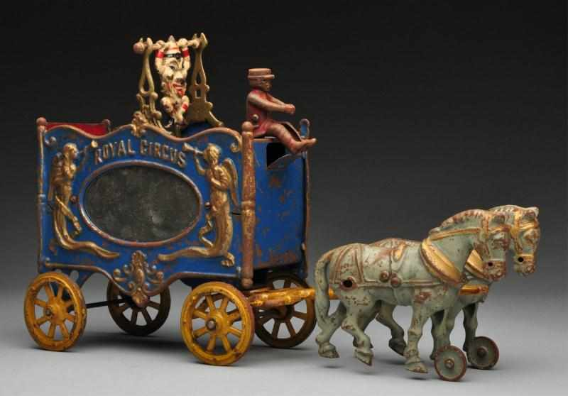 Cast Iron Hubley Royal Circus Trapeze Van Toy Description American