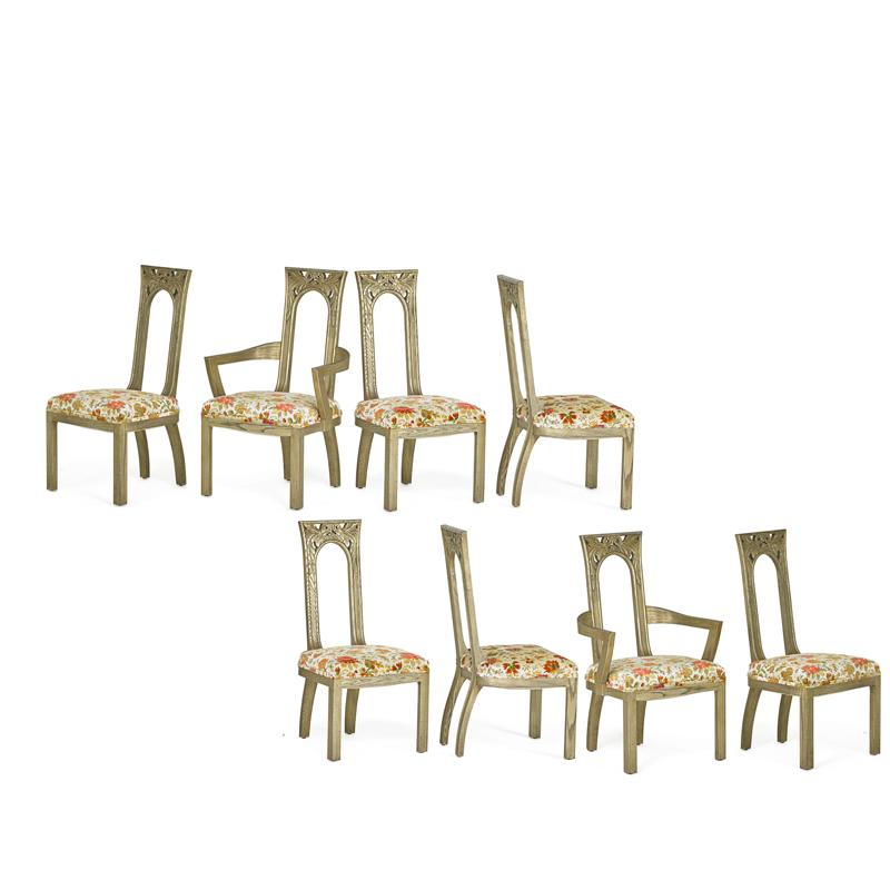 JAMES MONT JAMES MONT DESIGNS Eight dining chairs Condition Report
