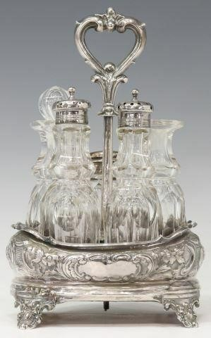 English Victorian sterling silver cruet set Robert Death c 1845