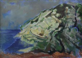FLOCH Joseph Oil on Board The Rock Near Sa Francisco