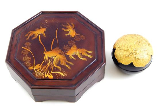 ASIAN two decorative arts mid 20th C Vietnamese covered octagonal
