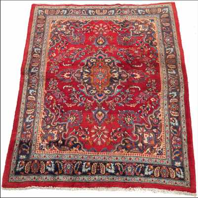 A Kashan Carpet Soft wool on cotton weft small medallion