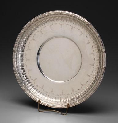 Marie Antoinette Gorham sterling round tray under plate swag and
