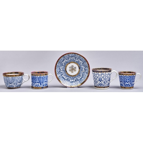 Two Flight Worcester Royal Lily pattern bucket shaped cups and