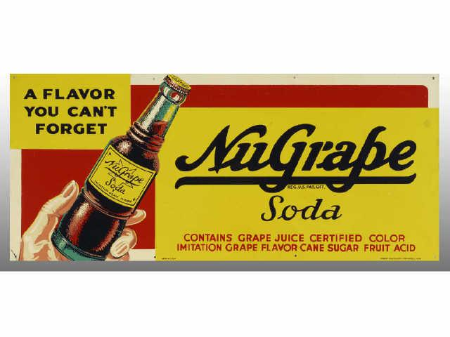 Nu Grape Soda Tin Sign Description 1940s to 1950s Small