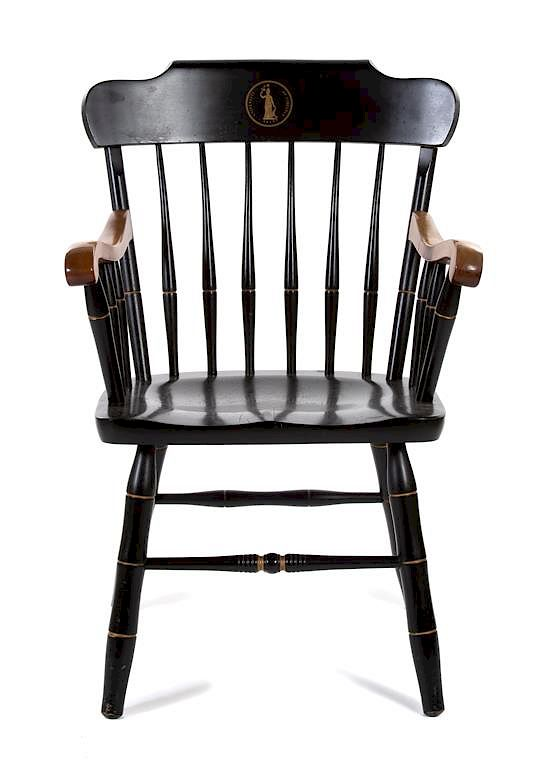 A University of Virginia Stenciled and Ebonized Armchair A University