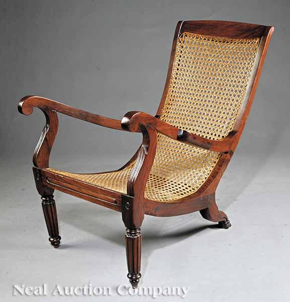 A Caribbean Hardwood and Caned Planter s Chair 19th c