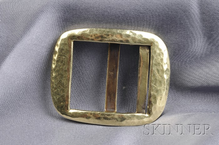 14kt Gold Buckle Gorham the hammered rectangular buckle weighing 15