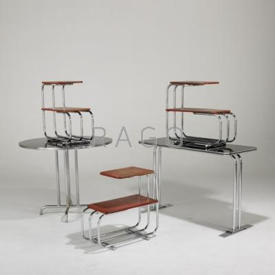 ALPHONS BACH LLOYD CO Five tables USA 1930s Chromed steel