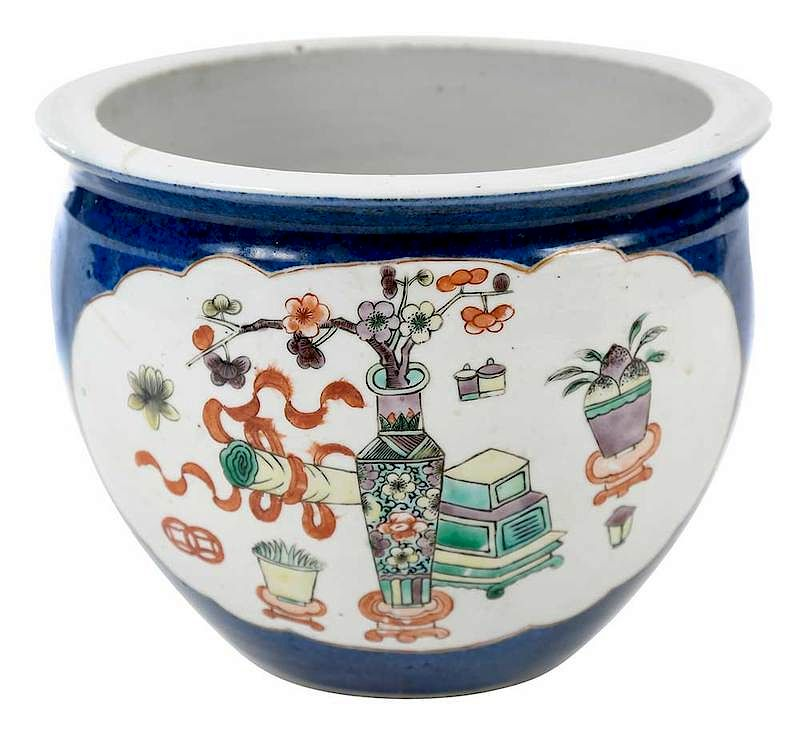 Chinese Planter With Kangxi Reign Mark Qing dynasty powder blue