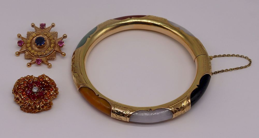 JEWELRY Assorted Gold Jewelry Grouping Includes a 14kt yellow gold