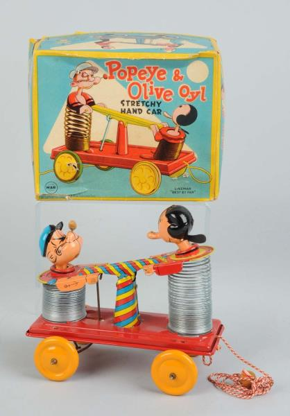 Linemar Popeye Olive Oyl Stretchy Handcar Toy Comes with scarce