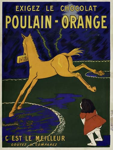 LEONETTO CAPPIELLO POULAIN ORANGE Circa 1910 60 7 8x45 5