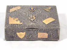 Russian Interest A Russian silver samorodok finish box with applied