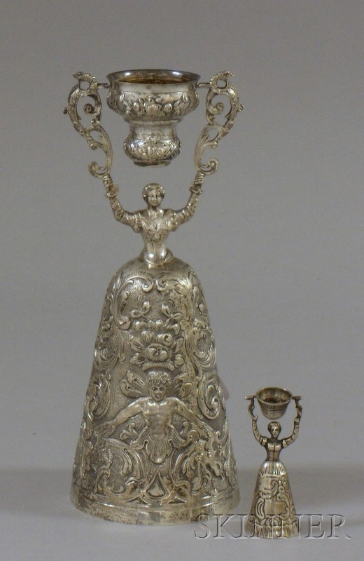 Two Silver Wager Cups larger by IF and Son German