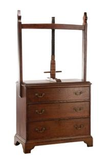 Fine Chippendale Style Oak Chest w Press English late 18th