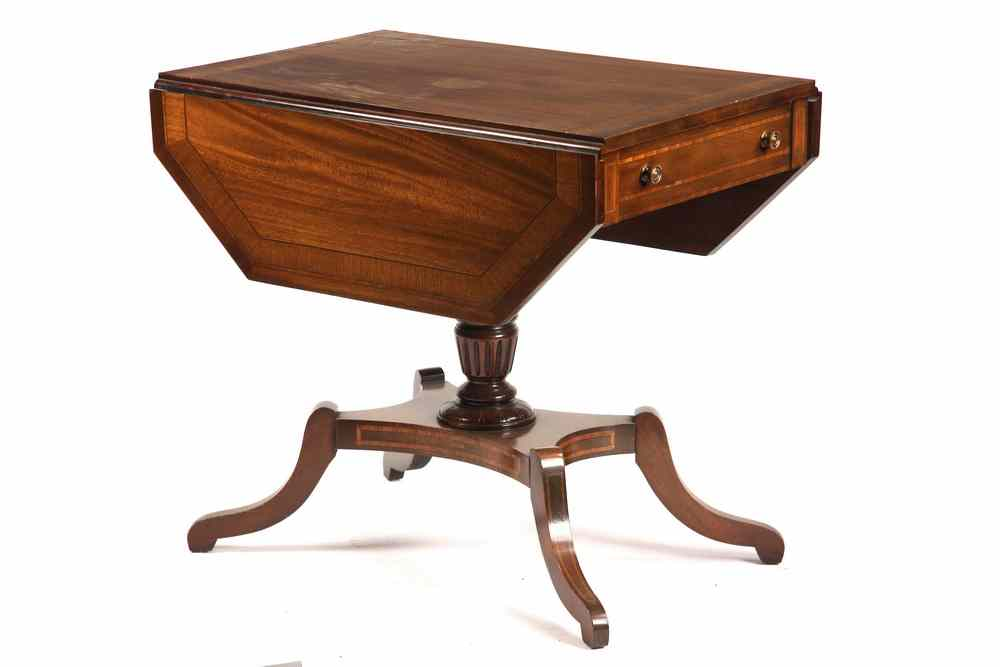 OCCASIONAL TABLE Custom Drop Leaf Occasional Table ca 1930s in