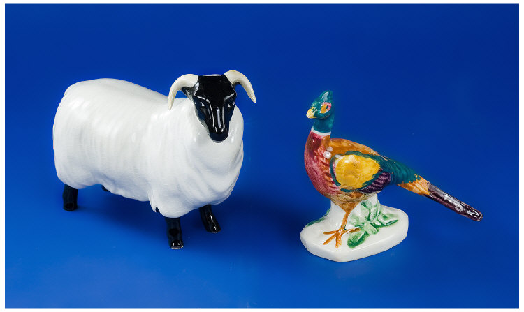 Beswick Black Faced Sheep Model No 1765 Designed By Mr