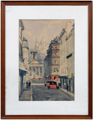 Rene Maxime Choquet watercolor French 1860 1939 Montmartre Paris watercolor