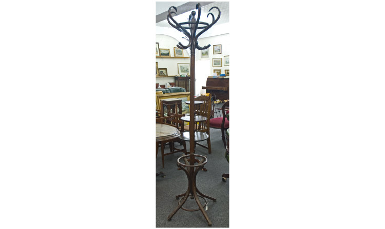 Mahogany Twentieth Century Hat Stand 78 inches in height