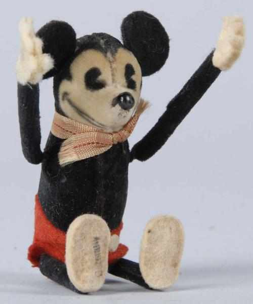 Felt Covered Disney Schuco Somersault Mickey Toy Description German Working