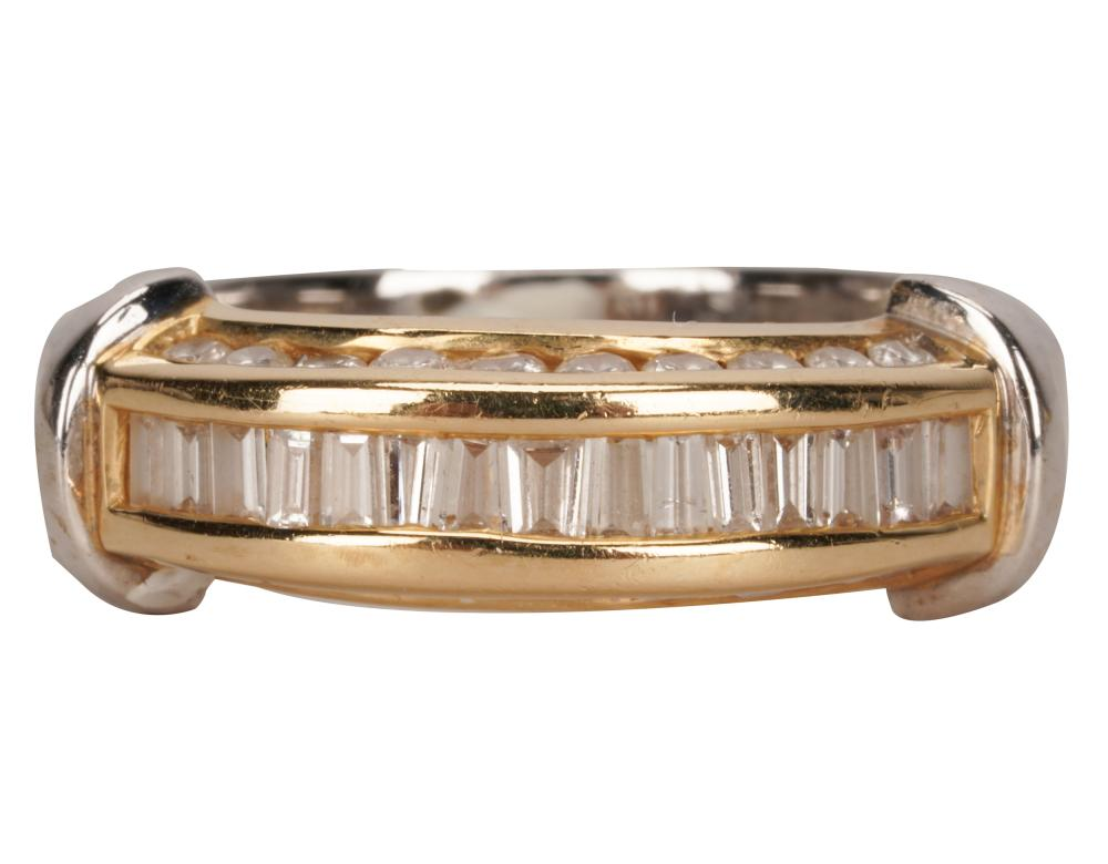 14 KARAT GOLD DIAMOND BAND RINGContaining 20 full cut diamonds
