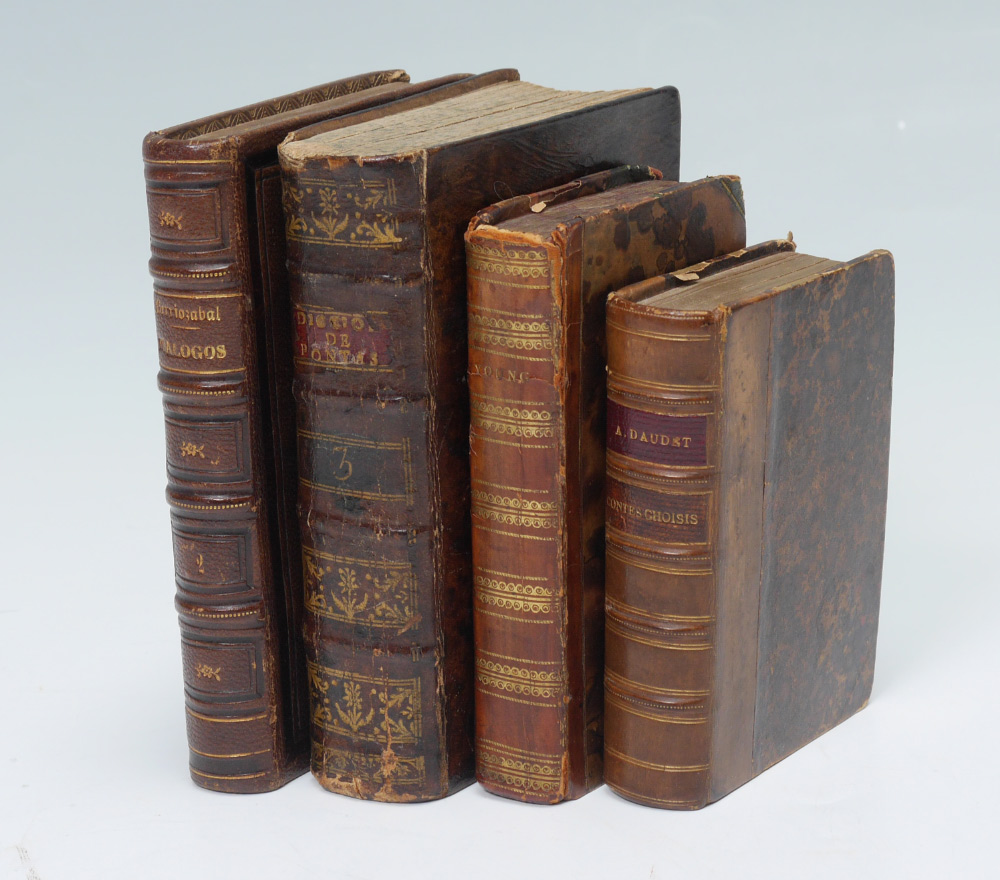 4 ANTIQUARIAN LEATHER BOUND BOOKS 4 volumes total to include