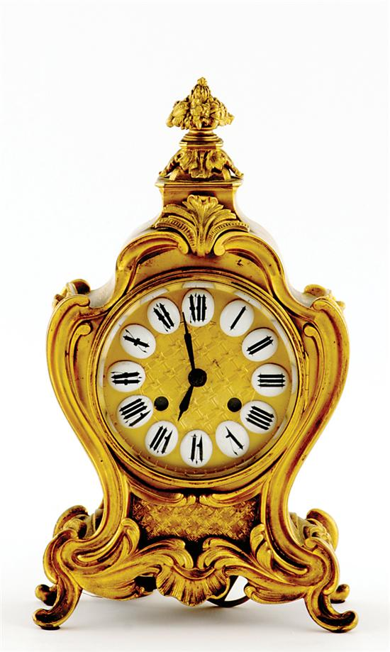 Louis XV style mantel clock France circa 1880 gilded metal