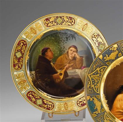 Vienna style porcelain cabinet plate late 19th century Depicting a