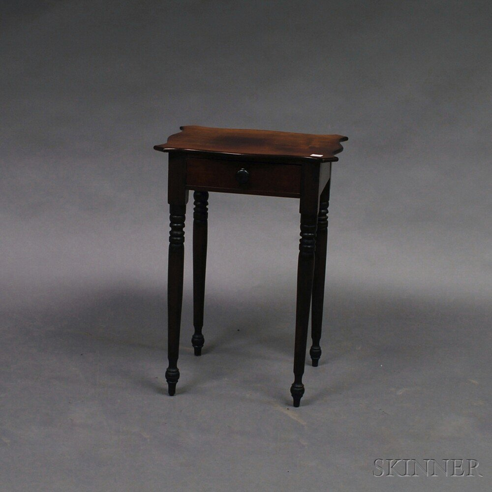 Federal Stained Maple One drawer Stand New England early 19th