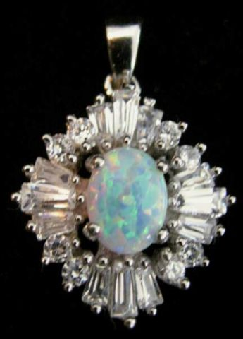 OPAL AUSTRIAN CRYSTALS STERLING NECKLACE