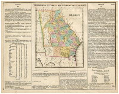 19th century map of Georgia quot Geographical Statistical and Historical