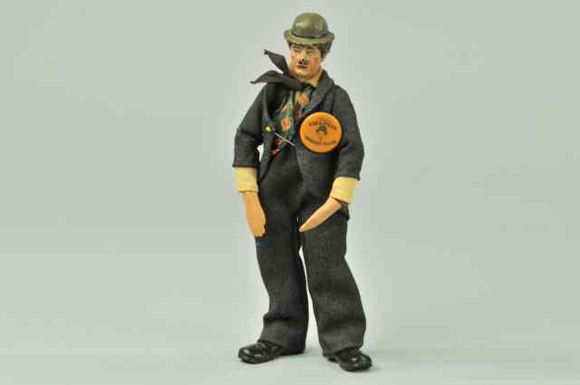 BUCHERER CHARLIE CHAPLIN DOLL Swiss toy cloth dressed and metal