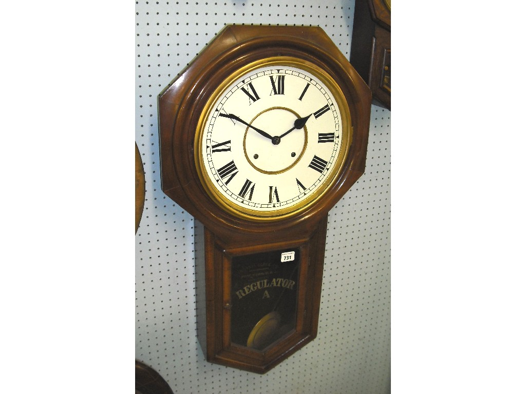 Ansonia mahogany two train drop dial wall clock the 12