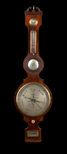 Large Anderson of London Mahogany Wall Barometer of Magnum Banjo